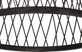Rustykalna lampa wisząca zewnętrzna czarna rattanowa 40x55 cm - Calamus
