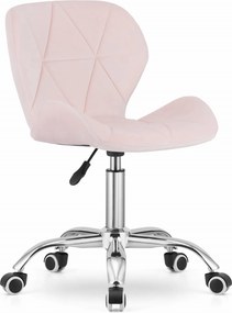 Zestaw do gabinetu ZARIMO stół 80x40 cm, czarny + fotel AVOLA VELVET, różowy