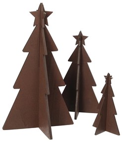 Dekoracja Rustic Trees 3 szt. brown