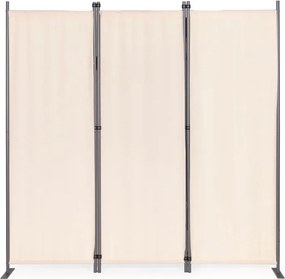 Parawan ogrodowy składany AW-022, 167x164 cm, 3-panelowy, kolor beżowy