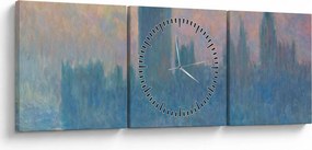 Obraz - Claude Monet, The Houses of Parliament, Sunset, reprodukcje (z zegarem) (90x30 cm)