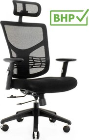 Ergonomiczne krzesło biurowe z siatki ErgoFly Star-E T-01, zgodne z normą BHP, kolor czarny