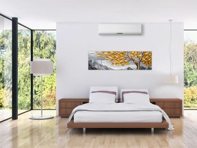 Obraz – Drzewo ze złotymi liśćmi (170x50 cm)
