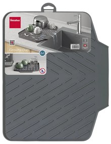Szara plastikowa podkładka do naczyń 40x33 cm Gravity – Metaltex