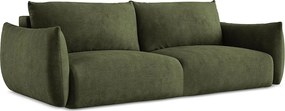 Kanapa 3-osobowa z funkcją spania - z tkaniny szenilowej - oliwkowy - LEILA