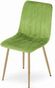 Jasnozielone aksamitowe krzesło LAVA