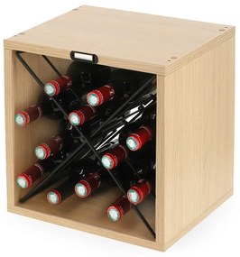 Regał na wino w dekorze jesionu w naturalnym kolorze liczba butelek 12 36,5x36x29 cm Macon – Compactor