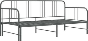 Szare rozkładane metalowe łózko 90x200 cm F4-Z35