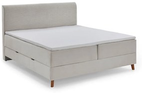 Beżowe łóżko boxspring ze schowkiem 160x200 cm Memphis − Meise Möbel