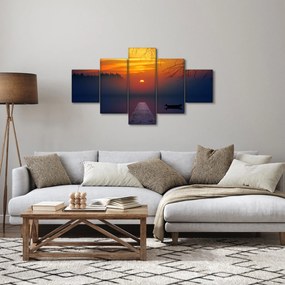 Obraz mostu o zachodzie słońca (125x70 cm)