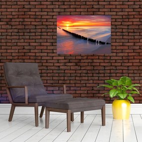 Obraz na szkle - Sunset, Baltic Sea, Poland (70x50 cm)