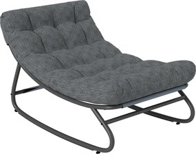 Outsunny Fotel bujany z szerokim siedziskiem z siatki i grubą poduszką, 101 x 66 x 63 cm, szary | Aosom PL