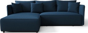 Granatowa Sofa Narożna Z Funkcją Spania T3-B49