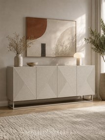 Komoda Asha 200 cm czterodrzwiowa - kaszmir / kaszmir stelaż