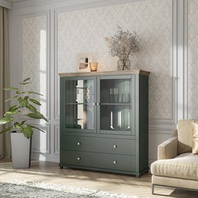 Komoda EVANDRO - Zielony / 126 cm