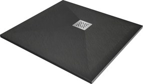 Mexen Stone+ brodzik kompozytowy kwadratowy 90 x 90 cm, antracyt - 44719090