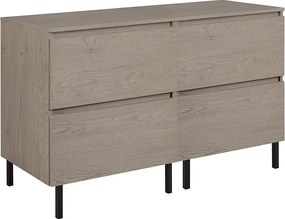 Meble łazienkowe 120 cm (2 x 60) z blatem górnym + nóżkami meblowymi, Kolor: Dąb Ciemny, 120 x 80,7 x 46 cm