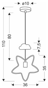 Czarno-biała lampa dziecięca z metalowym kloszem Single – Candellux Lighting