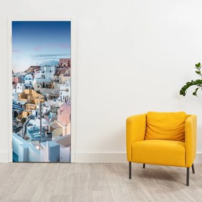 Fototapeta na drzwi - Zmierzch na Santorini (95x205cm)