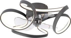 Czarny wentylator sufitowy z LED i pilotem - Mandy