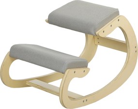 HOMCOM Ergonomiczne, bujane krzesło klęczące do home office, do poprawy postawy, jasnoszary | Aosom PL