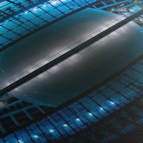 Obraz stadionu piłkarskiego (z zegarem) (90x30 cm)
