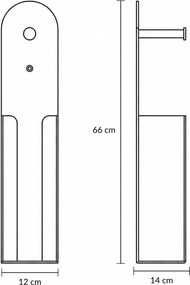 Stojak na papier toaletowy z uchwytem URVA, 66 cm