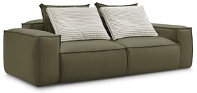 Zielona sofa z imitacji skóry 260 cm Boheme – Bobochic Paris