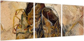 Obraz - Vincent van Gogh, Shoes, reprodukcje (z zegarem) (90x30 cm)