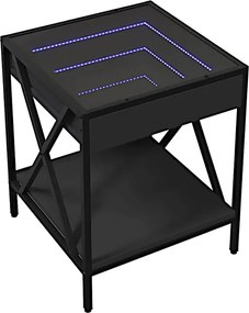 Czarny stolik kawowy z diodami LED R9-A71