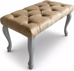 Nowoczesna pikowana ławka Chesterfield na nogach Ludwik