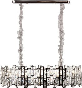 Nowoczesny żyrandol kryształowy do salonu, srebrny – Owalny 80 cm – New York