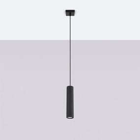 Lampa wisząca KARBON 1 czarna ryflowana SOLLUX  LIGHTING