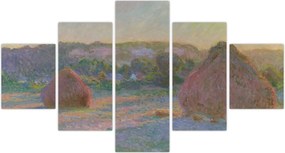 Obraz - Claude Monet, Stacks of Wheat (End of Summer) , reprodukcje (125x70 cm)
