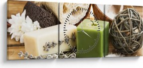 Obraz - Chwila relaksu (z zegarem) (90x30 cm)