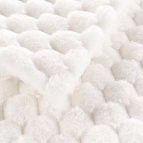 Kremowy koc z mikropluszu 180x220 cm Frosty – douceur d'intérieur