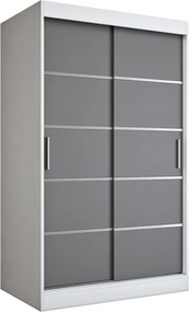 Biała szafa przesuwna front antracyt A3-P43