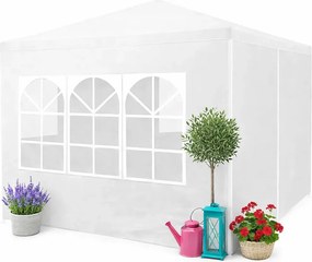 Biały namiot ogrodowy z oknami D1-K88