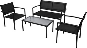 Komplet czarnych mebli ogrodowych T6-N83