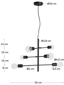Czarna lampa wisząca ø 55 cm Spica – Kave Home