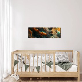 Obraz - Twarz w kosmosie (z zegarem) (90x30 cm)