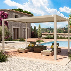 PRIMEYARD 3x4m Pergola Premium, lamelowa, beżowy - (400148)