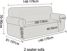 4Home Elastyczny pokrowiec na kanapę 2-osobową Noir, 145 - 185 cm