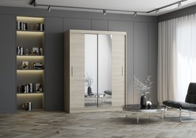 Szafa przesuwna VISTA z lustrem 150 cm sonoma