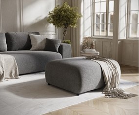 Puf w tkaninie szenilowej Zanzibar - 88x88 cm - szary