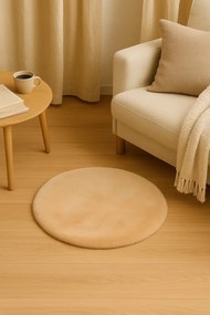 Dywanik futrzany Beżowy 60cm dekoracyjny antypoślizgowy do salonu sypialni