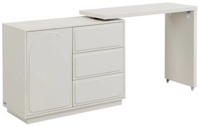 Toaletka z obrotowym blatem - 3 szuflady i 1 szafka - MDF - Beżowy - VELANTO