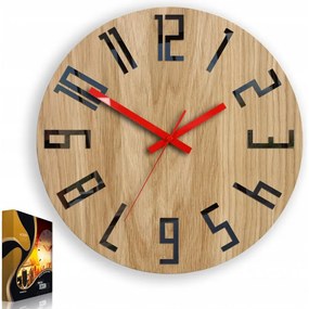 Zegar na ścianę nowoczesny drewniany z dużymi cyframi okrągły cichy loft