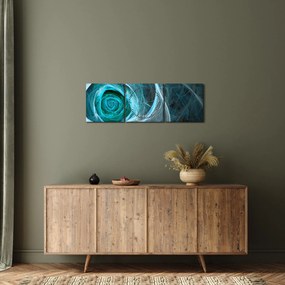 Obraz - Abstrakcyjny różowy niebieski z czarnym tłem (z zegarem) (90x30 cm)