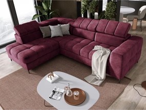 Narożnik PABLOS układ L strona Lewa w tkaninie CLOUD 68 regulowane zagłówki z funkcją spania